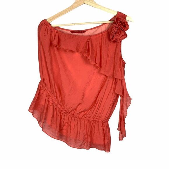 Lorenza Blau Sleeveless One Shoulder Top Coral 12 - Picture 12 of 12